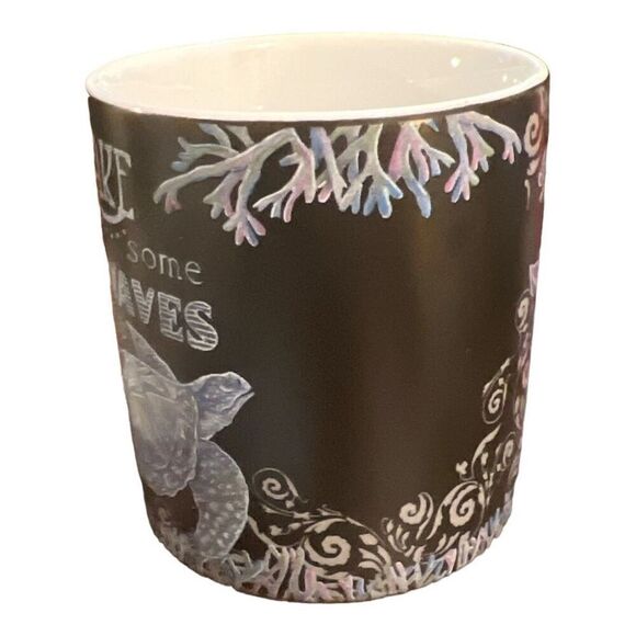 Donna Knold "Make Some Waves" Sea Turtle Coffee Mug Cup - Picture 3 of 3